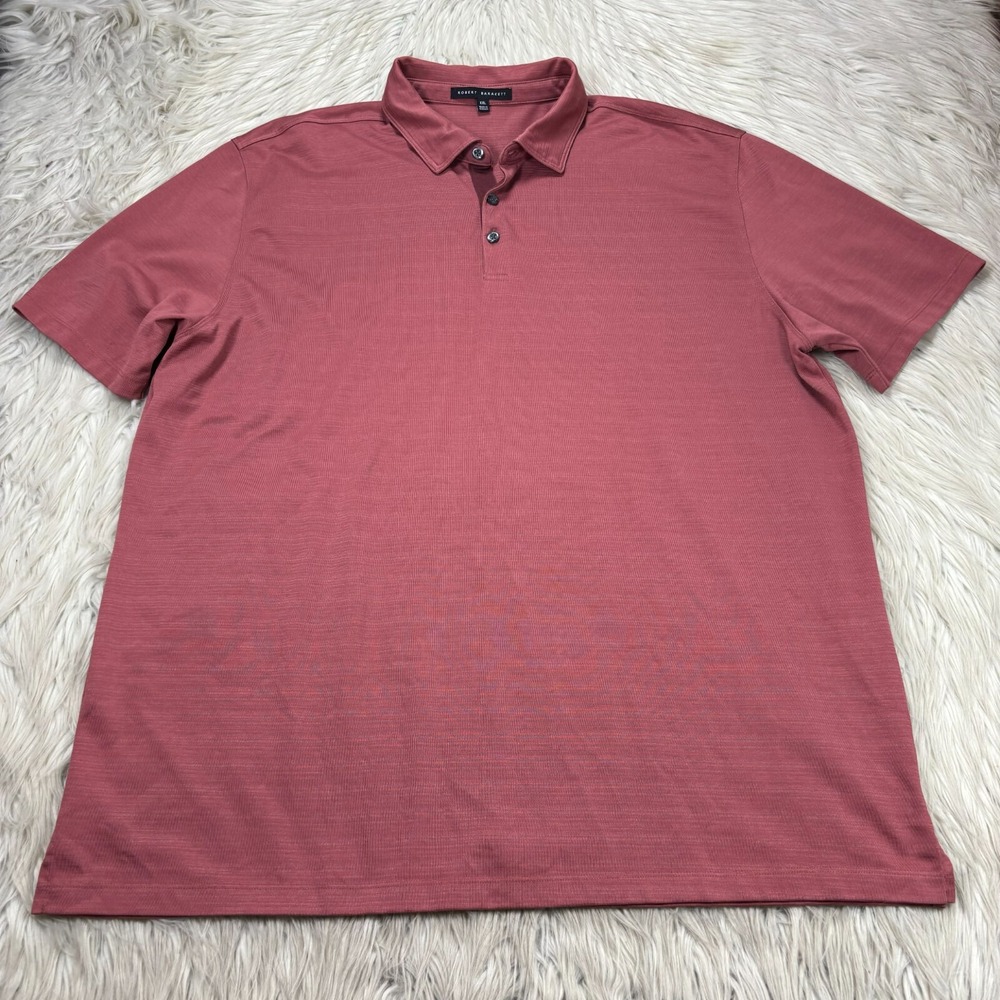 Robert Barakett Men's XXL Rose Pink Walsh Short Sleeve Polo Shirt